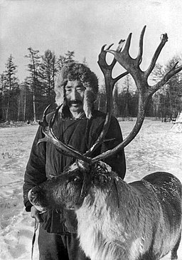 Vintage photo of a Sakha deer herder.