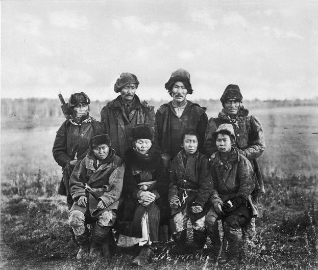 Vintage photo of Sakha people. Circa the 1900s